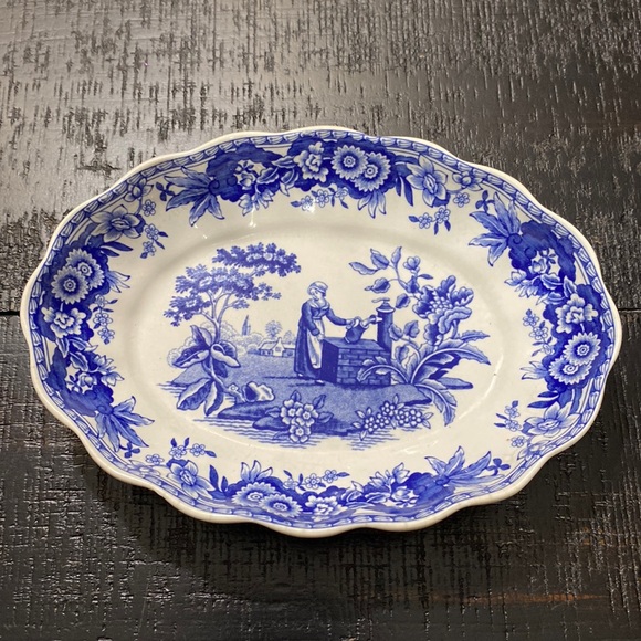 Spode Other - Spode Blue Room Girl At Well Dish!